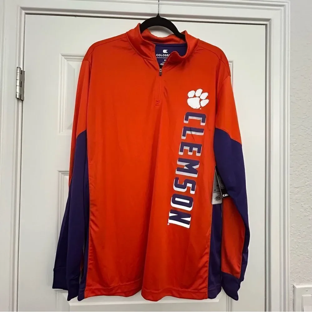 New, Colosseum Clemson 1/4 Zip Front Long Sleeve Pullover Shirt Jacket